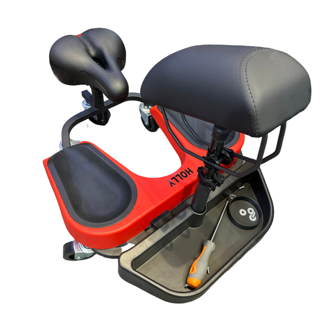 Professional Rolling Work Seat with Backrest – Ideal for Painters, Tilers & Carpenters