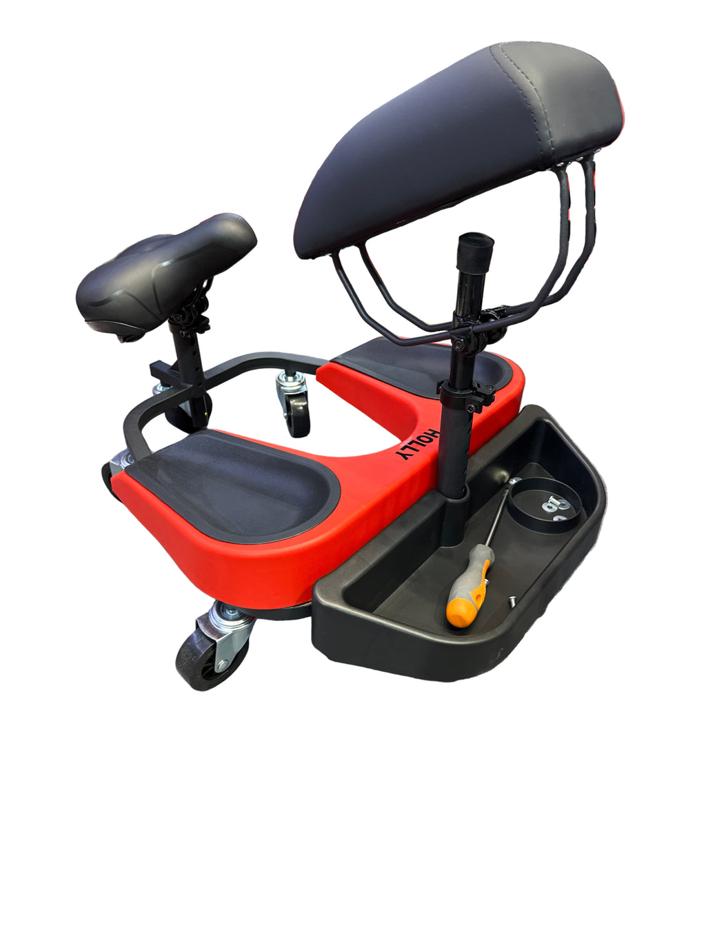 Professional Rolling Work Seat with Backrest – Ideal for Painters, Tilers & Carpenters
