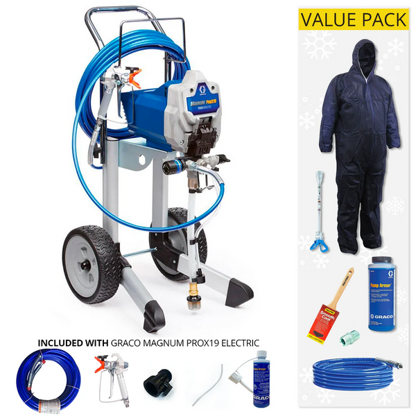 Graco Magnum ProX19 Electric Airless Paint Sprayer Hi Boy with Value Pack