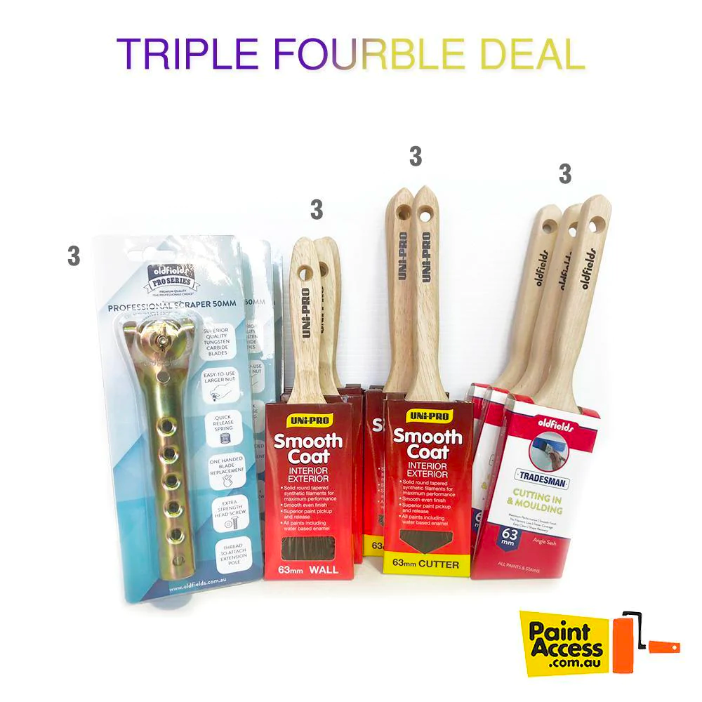Triple-Quadrouple Pro Scraper and Paint Brushes Bundle Deal - SPECIAL