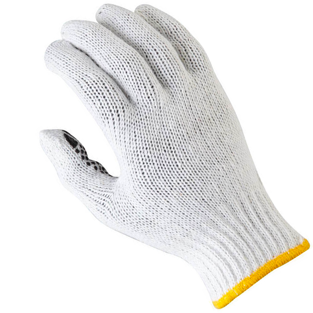 Cotton Gloves - Trade Knitted Poly Dotted