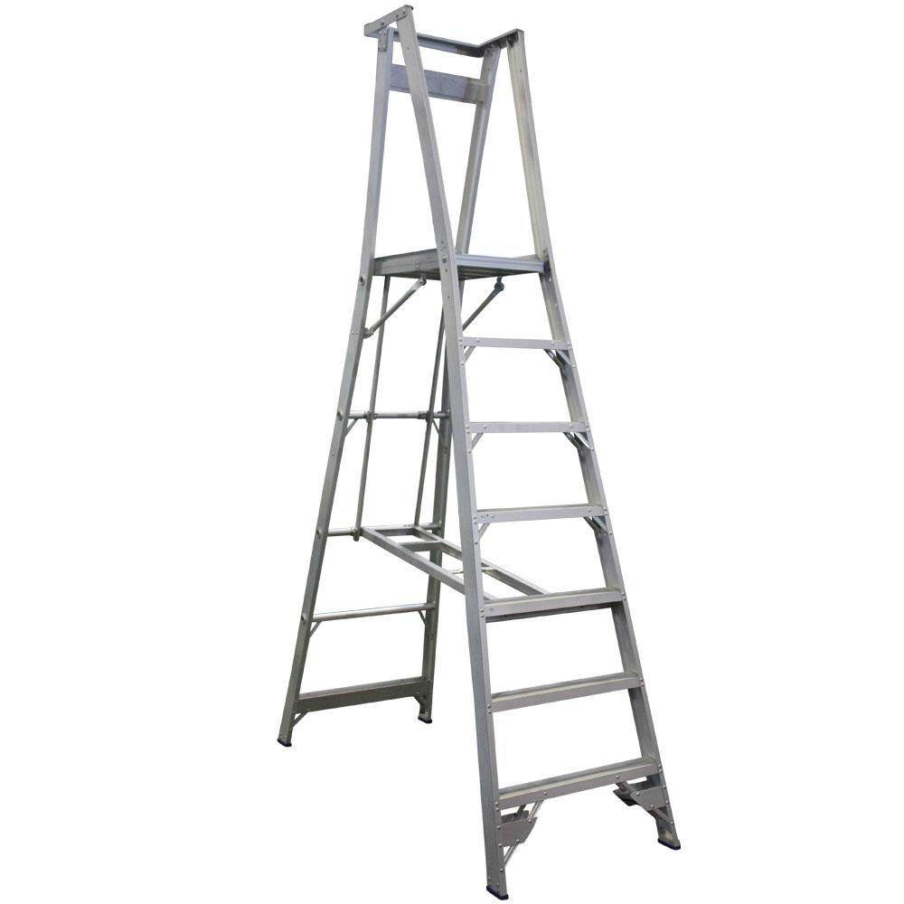 INDALEX 7-Step 3m/2.1m 150kg Pro Series Aluminium Platform Ladder