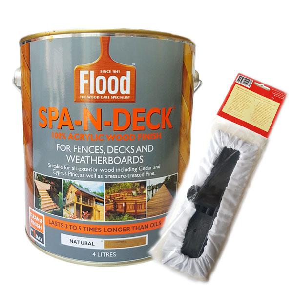 Flood Spa-N-Deck 4L and Lambswool 230mm Floor Applicator Block