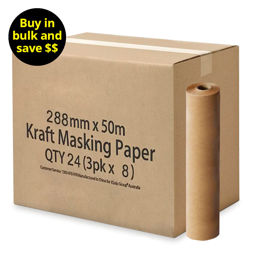 Kraft 288mm x 50m Brown Masking Paper Roll Range
