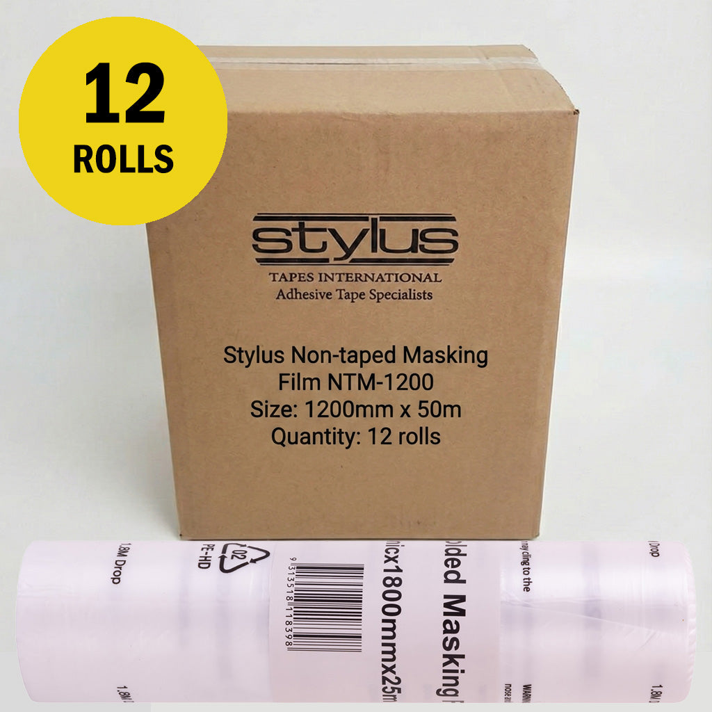Stylus KWIKMASK Pre Fold Masking Film Roll 1.2m x 50m Box of 12