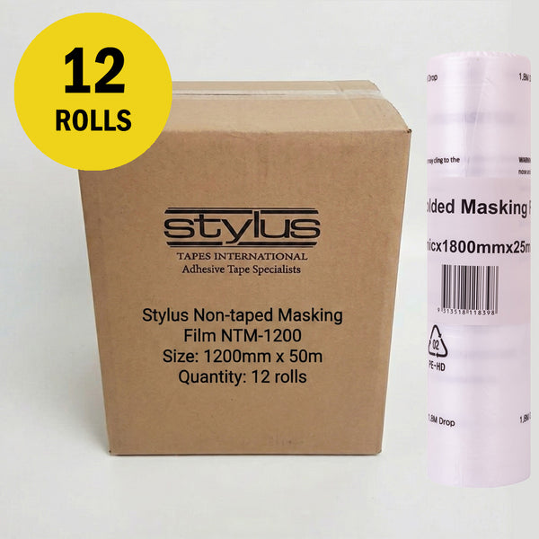 Stylus KWIKMASK Pre Fold Masking Film Roll 1.2m x 50m Box of 12
