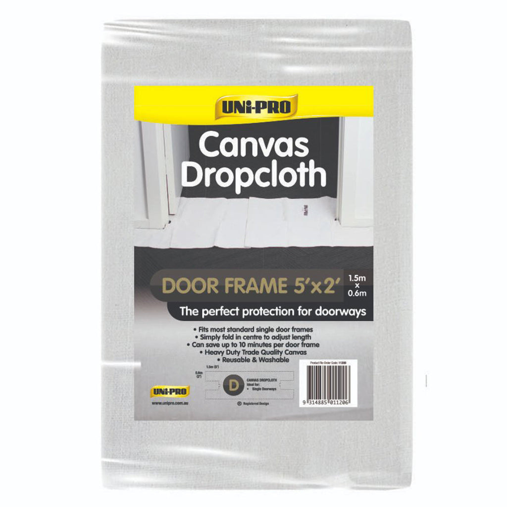 Uni-Pro Canvas Door Frame Drop Sheet 5' x 2' - Box of 6