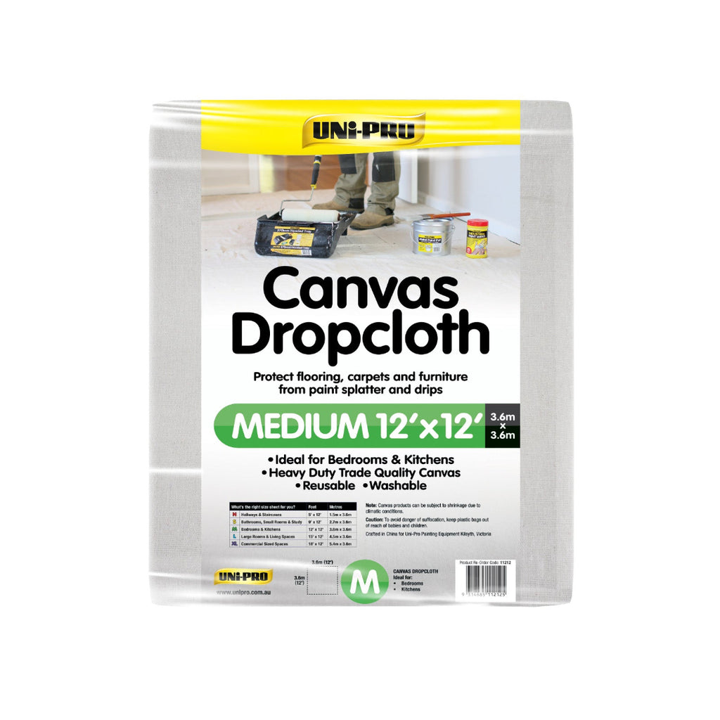 Uni-Pro Heavy Duty Canvas Dropcloth Range - Sold by Box