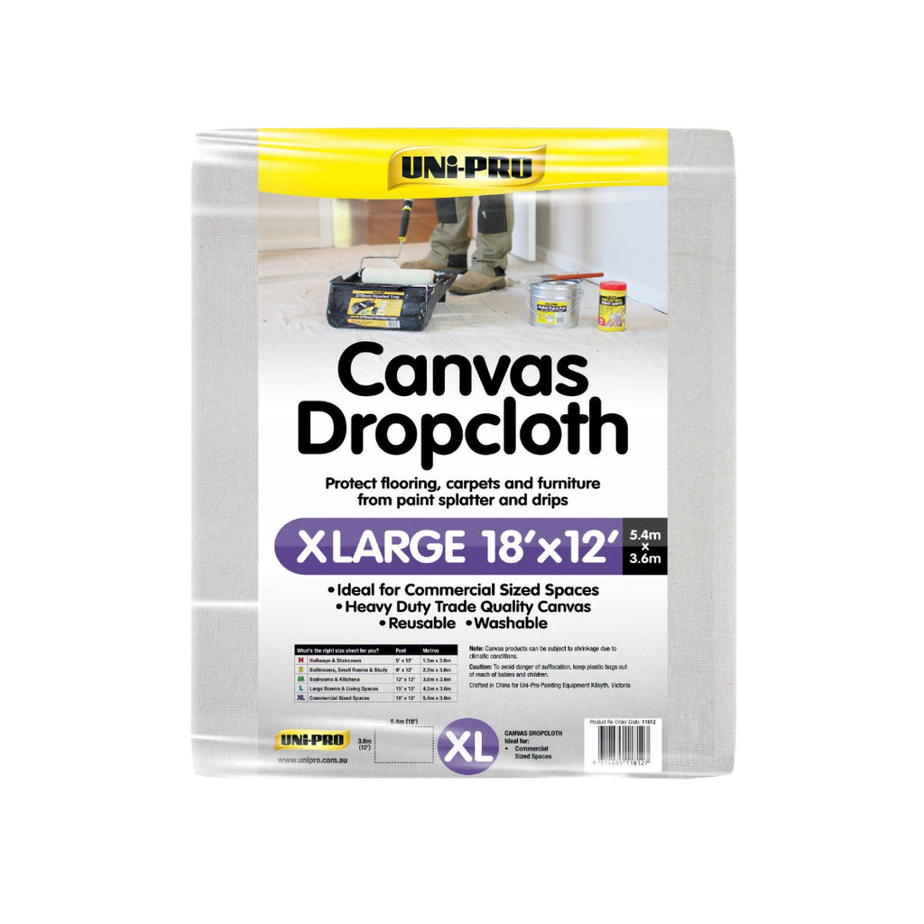 Uni-Pro Heavy Duty Canvas Dropcloth Range - Sold by Box