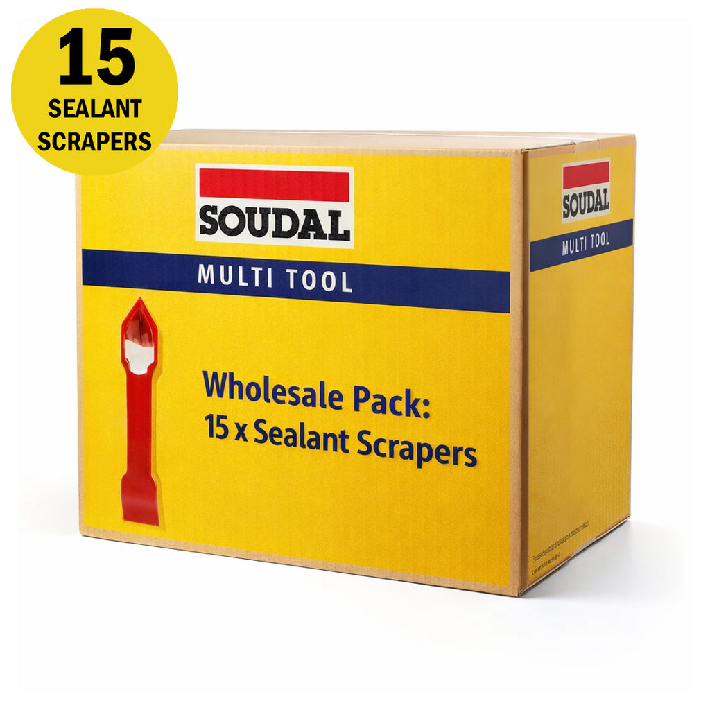Wholesale pack of 15 Soudal Multi Tool sealant scrapers for trade professionals
