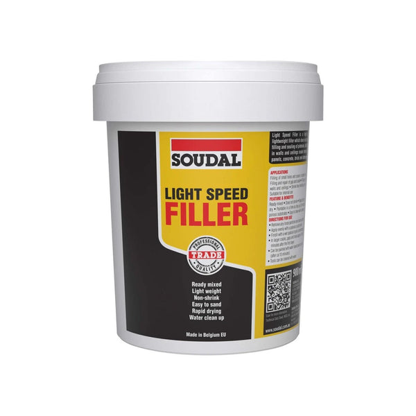 Soudal Light Speed Filler 900ml tub of ultra-lightweight rapid repair compound for internal walls