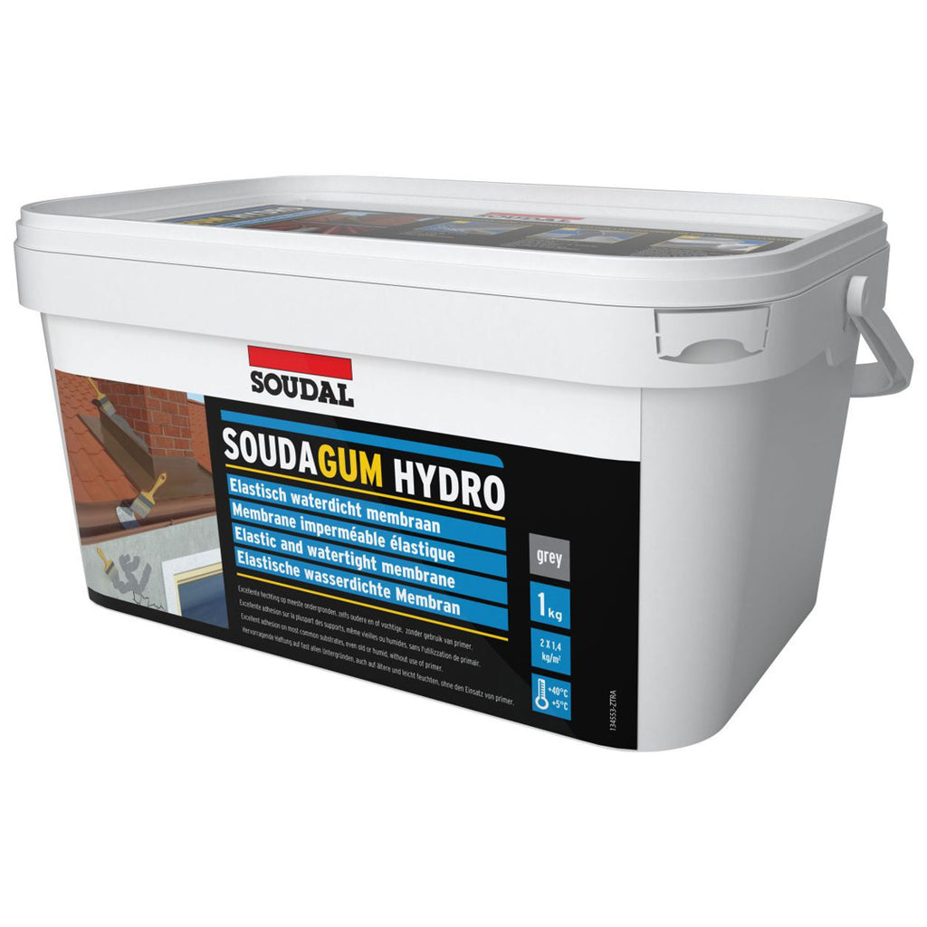Soudal Soudagum Hydro 1kg grey elastic waterproofing membrane for roof gutters and foundations