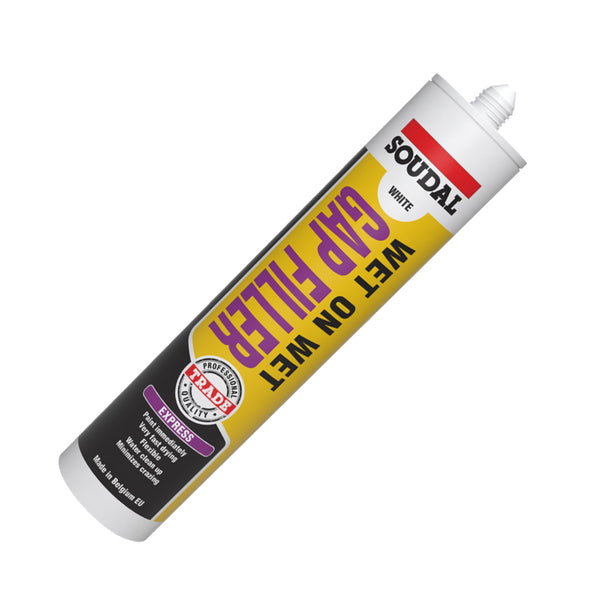 Soudal Wet On Wet Express 300ml white gap filler for immediate painting on door frames
