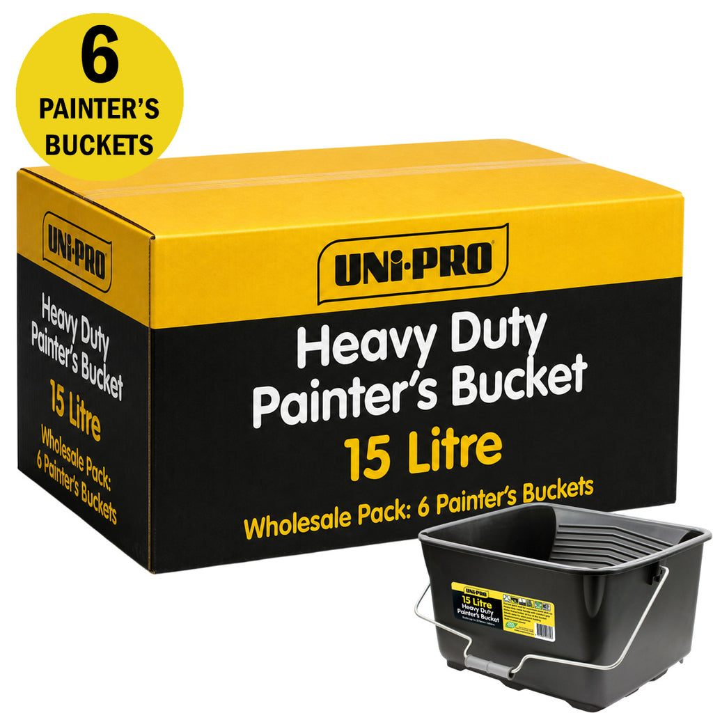 Uni-Pro 15 Litre Painter's Bucket Fits 270mm roller - Box of 6
