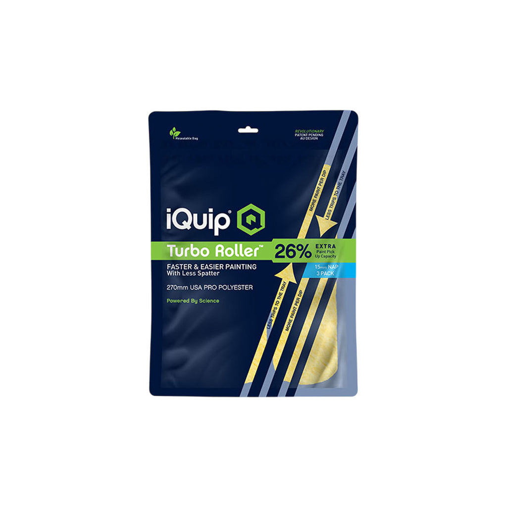 iQuip 270mm Turbo Roller Sleeve - Professional - 3 of 4  Pack - Range