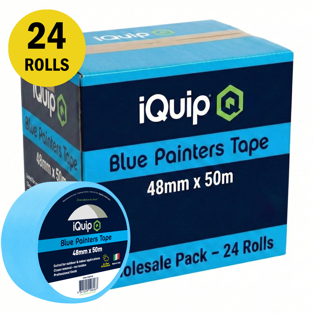 Wholesale box of 24 rolls iQuip Blue Painters Tape 48mm
