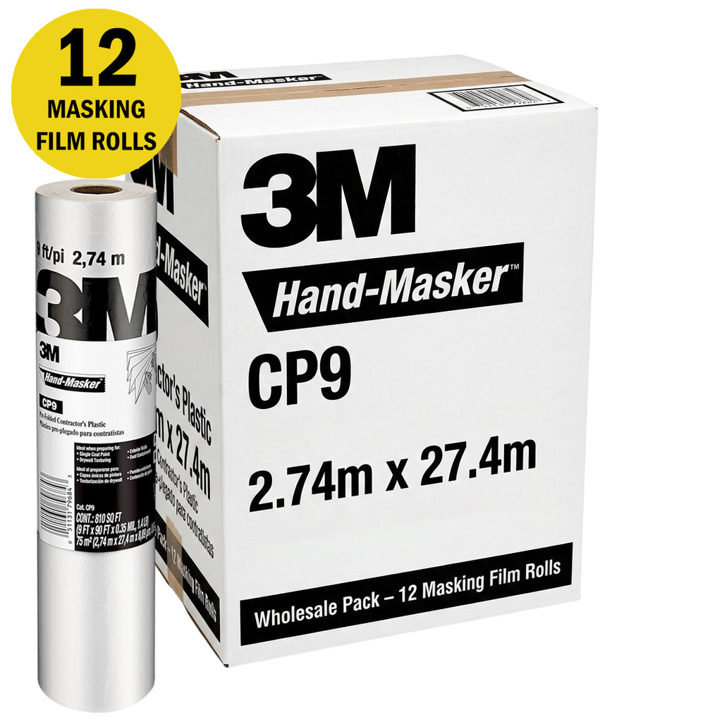 Wholesale box of 12 rolls 3M Hand-Masker CP9 contractor's plastic