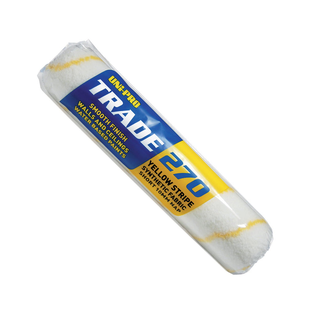 Uni-Pro Yellow Striped Fabric Roller Cover Range 10mm Nap - Box of 24