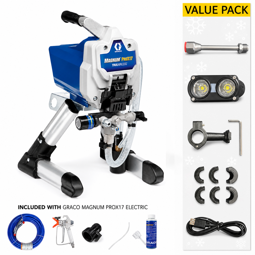 Graco Magnum ProX17 Electric Airless Paint Sprayer (17H203) Stand With Value Pack