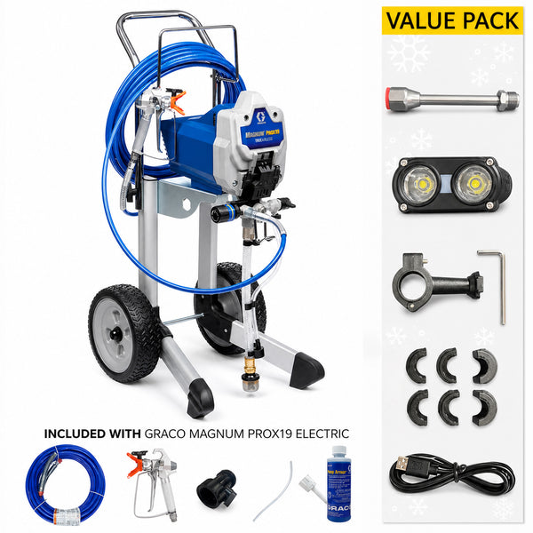 Graco Magnum ProX19 Electric Airless Paint Sprayer Hi Boy with Value Pack