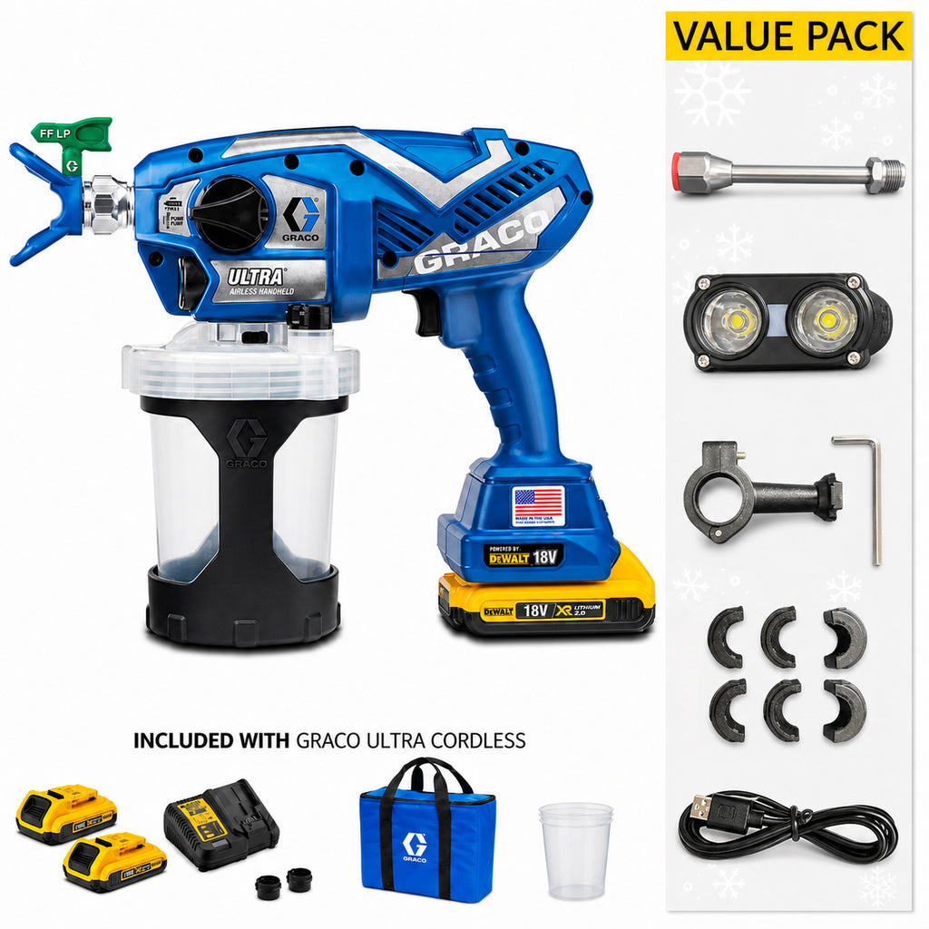 Graco Ultra Cordless Paint Sprayer (17N221) with Value Pack