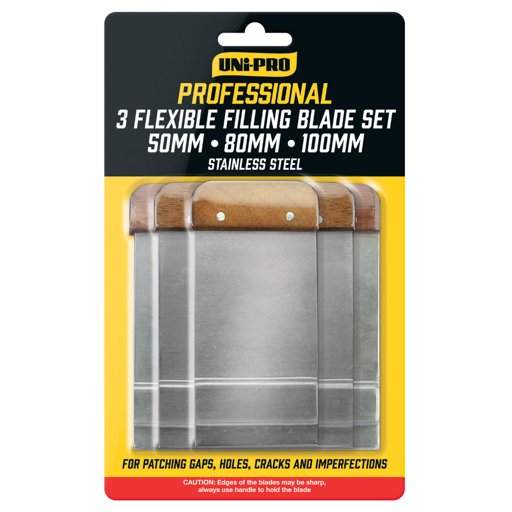 Uni-Pro Professional Flexible Filling Blade Set 50/80/100mm - Box of 6