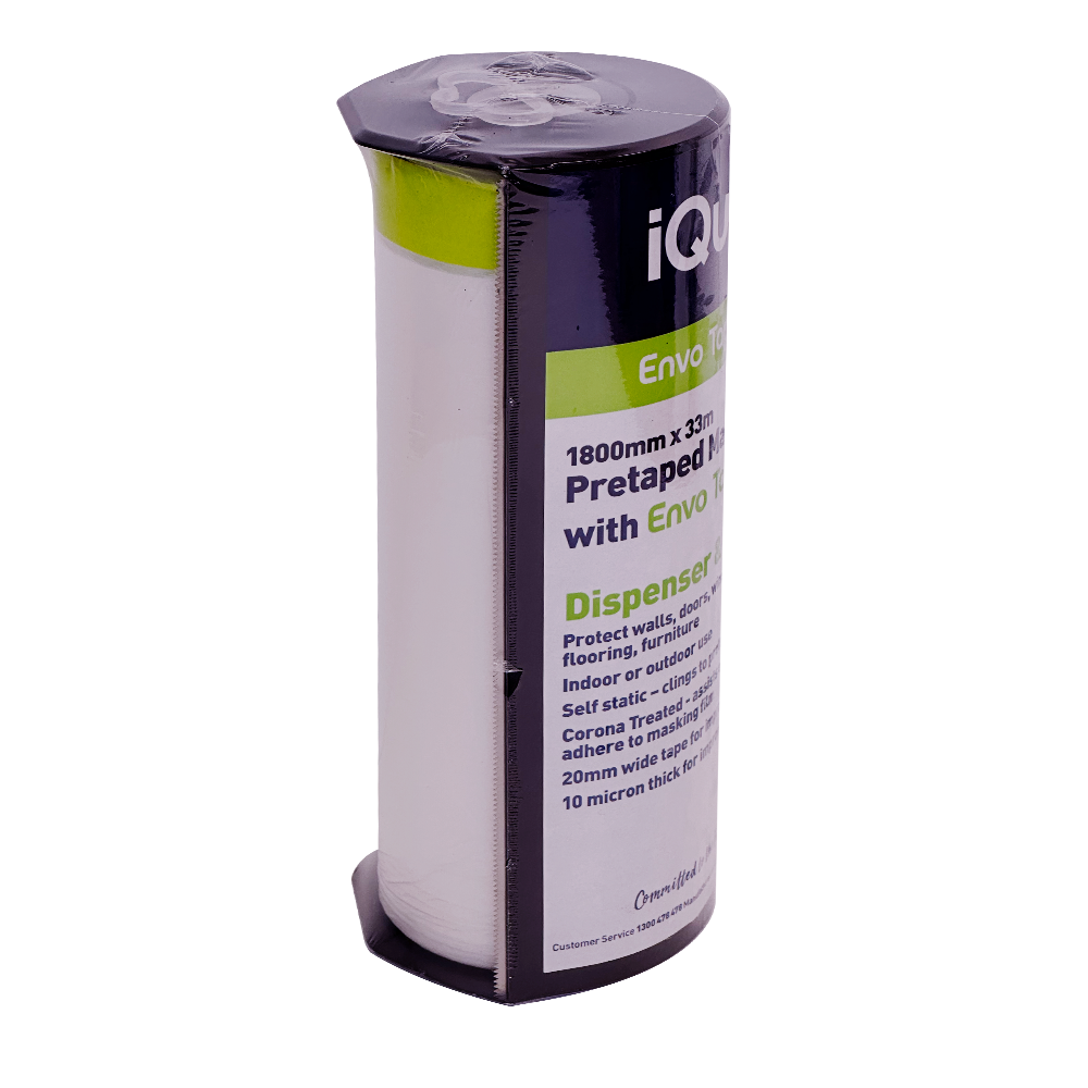 iQuip Envo Pretaped Masking Film & Dispenser - Box of 24 - Bulk Special