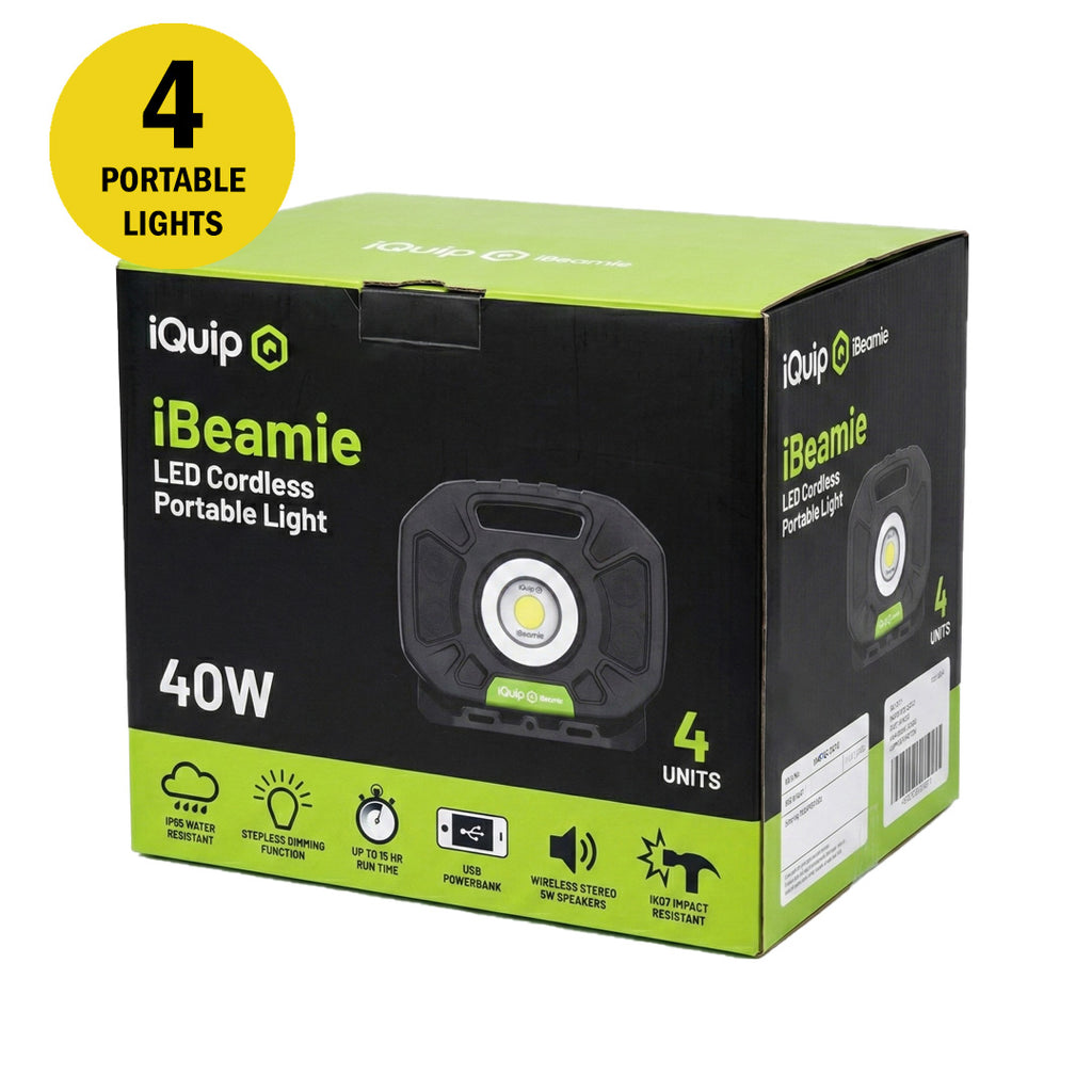 iQuip iBeamie LED Cordless Portable Light 40w with Bluetooth Speaker