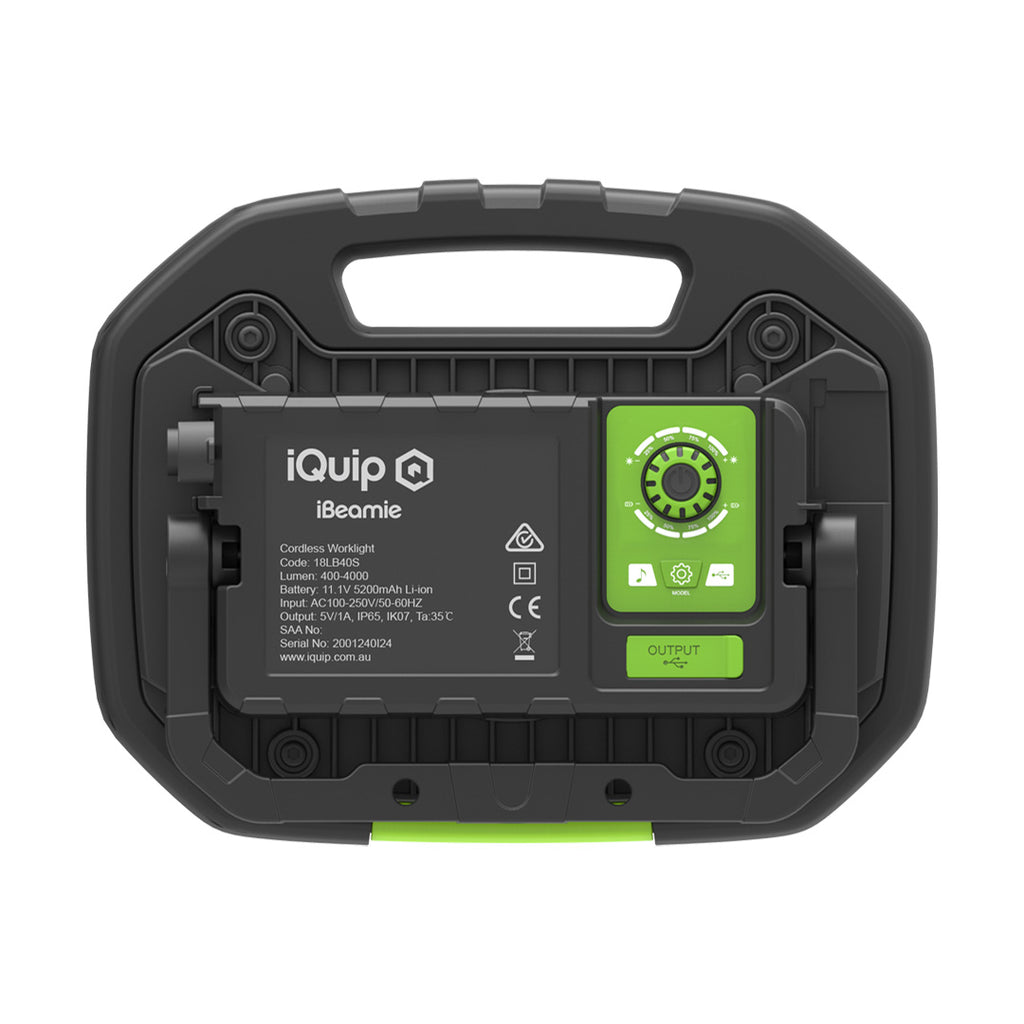 iQuip iBeamie LED Cordless Portable Light 40w with Bluetooth Speaker
