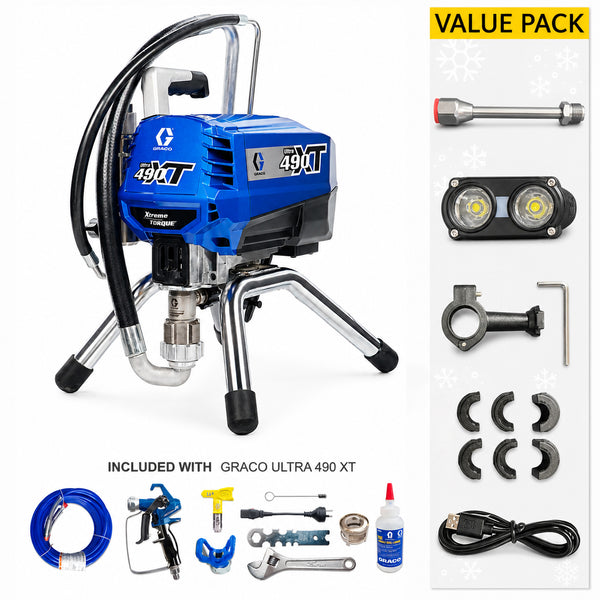 Graco Ultra 490 XT Electric Airless Sprayer - Stand 19D531 With A Value Pack