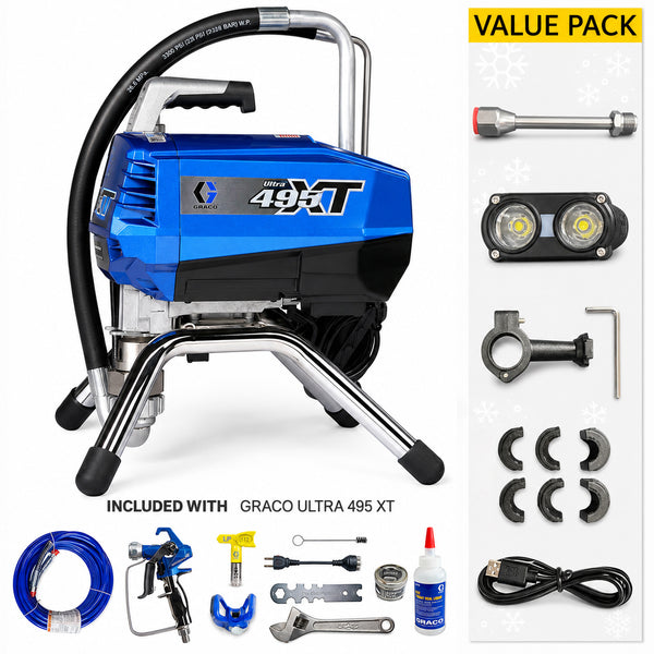 Graco Ultra 495 XT Electric Airless Sprayer Stand (19D532) With Value Pack
