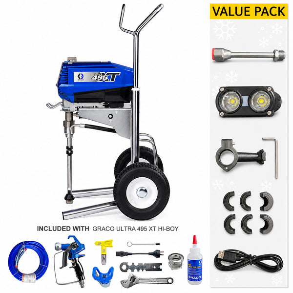 Graco Ultra 495 XT Electric Airless Sprayer Hi-Boy (19D533) With A Value Pack