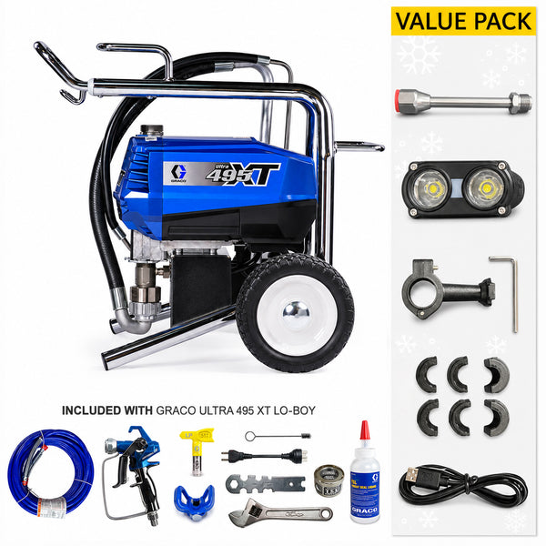 Graco Ultra 495 XT Electric Airless Sprayer Lo-Boy (19D534) With Value Pack
