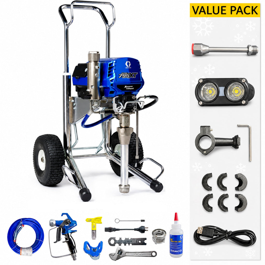 Graco Ultra 795 XT Standard Series Electric Airless Sprayer Hi-Boy (19F715) With Value Pack