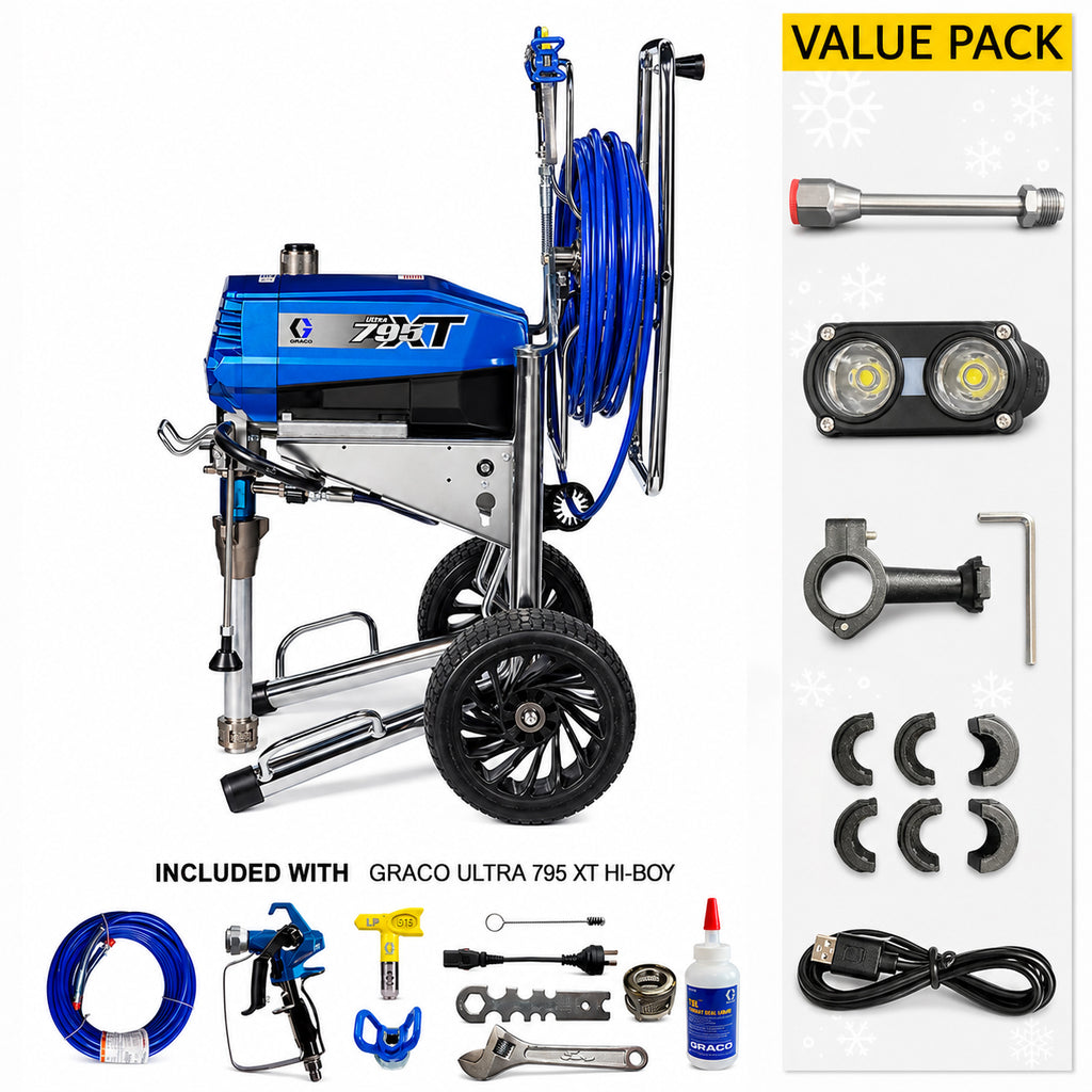 Graco Ultra 795 XT ProContractor Series Electric Airless Sprayer Hi-Boy (19F717) With Value Pack