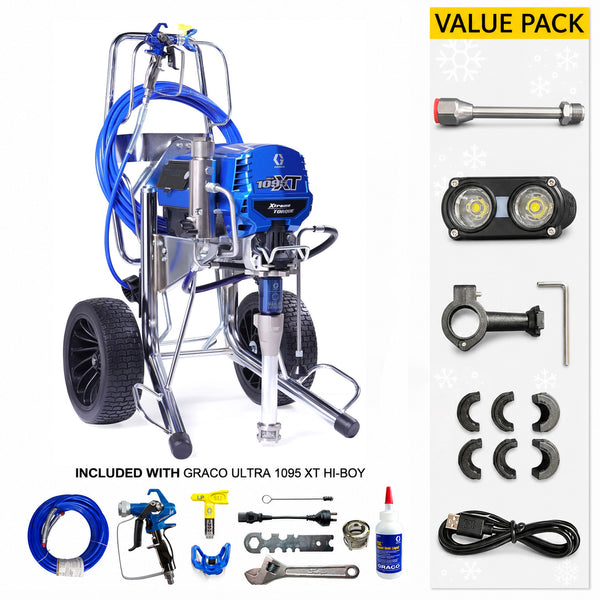 Graco Ultra 1095 XT ProContractor Series Electric Airless Sprayer Hi-Boy (19F721) With Value Pack