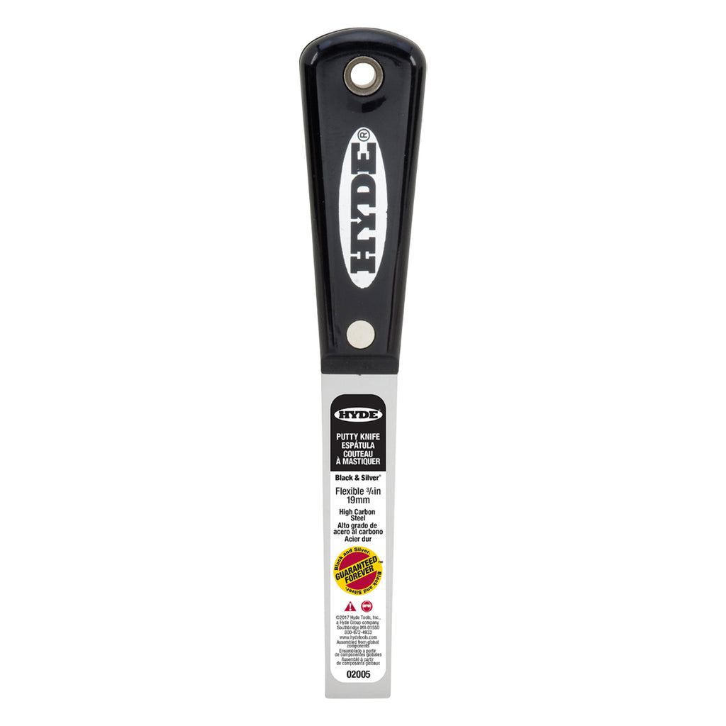 Hyde Flexible High Carbon Steel Black & Silver Putty Knife