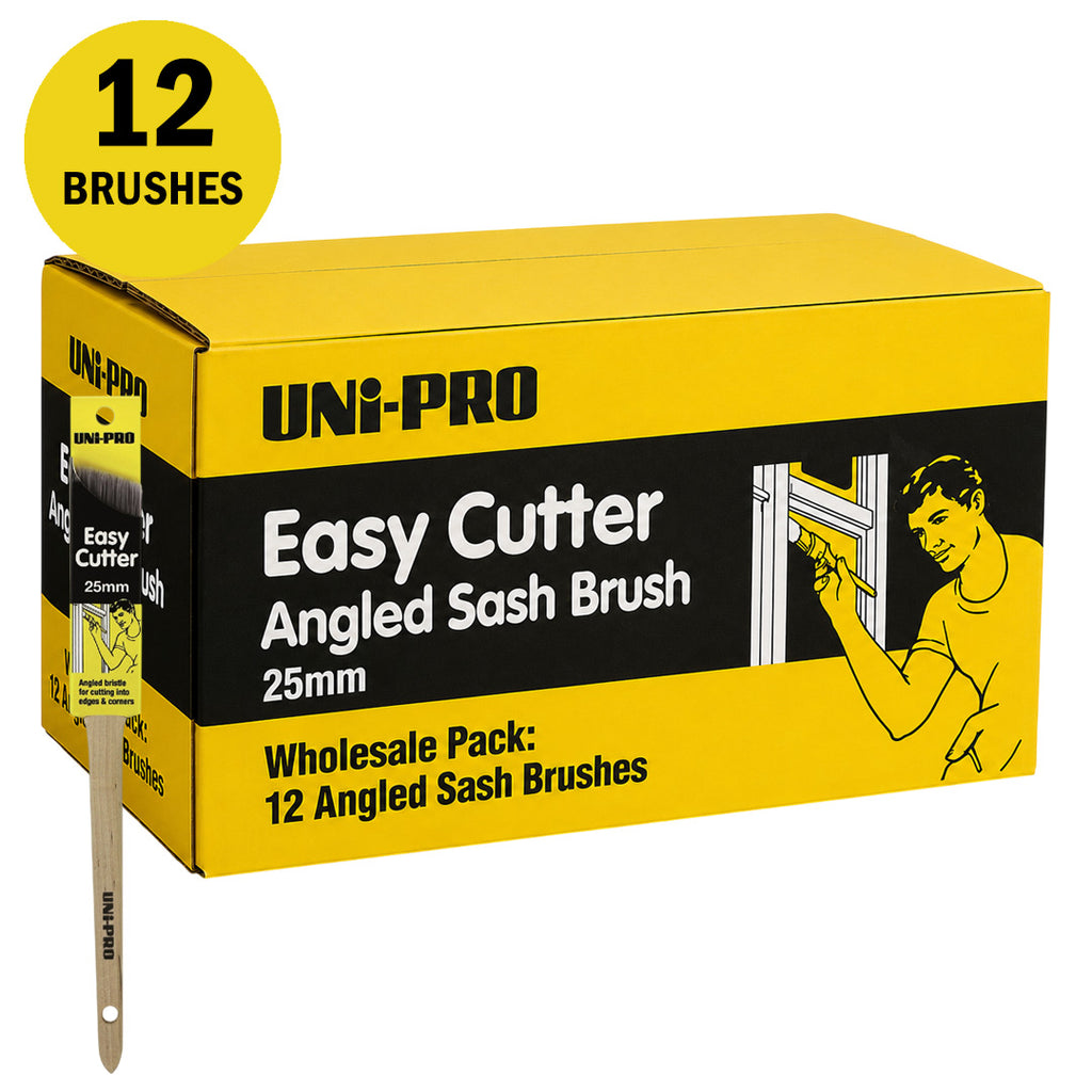 Uni-Pro Angled Sash Easy Cutter Brush Range - Box of 12