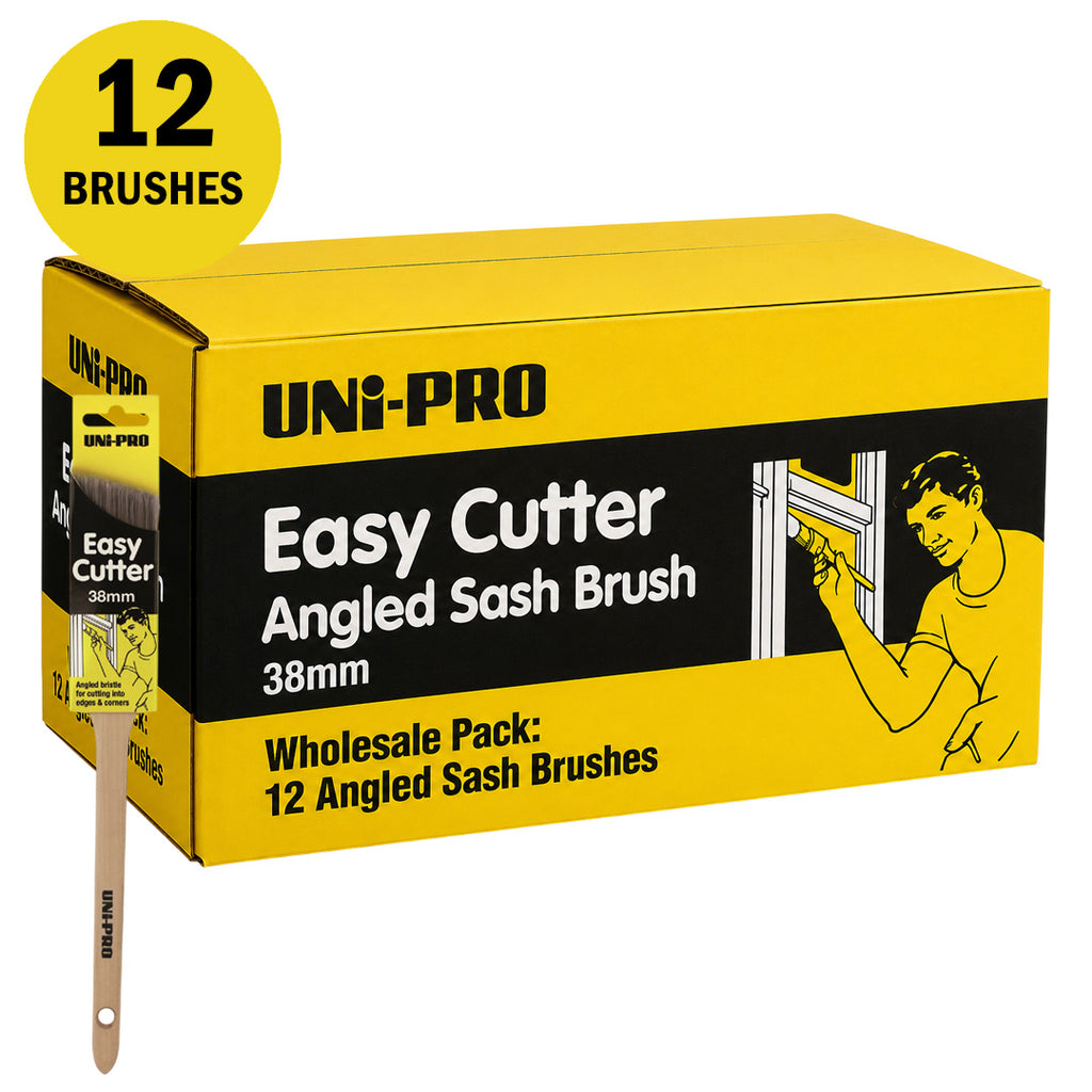 Uni-Pro Angled Sash Easy Cutter Brush Range - Box of 12