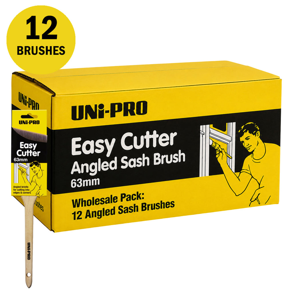 Uni-Pro Angled Sash Easy Cutter Brush Range - Box of 12