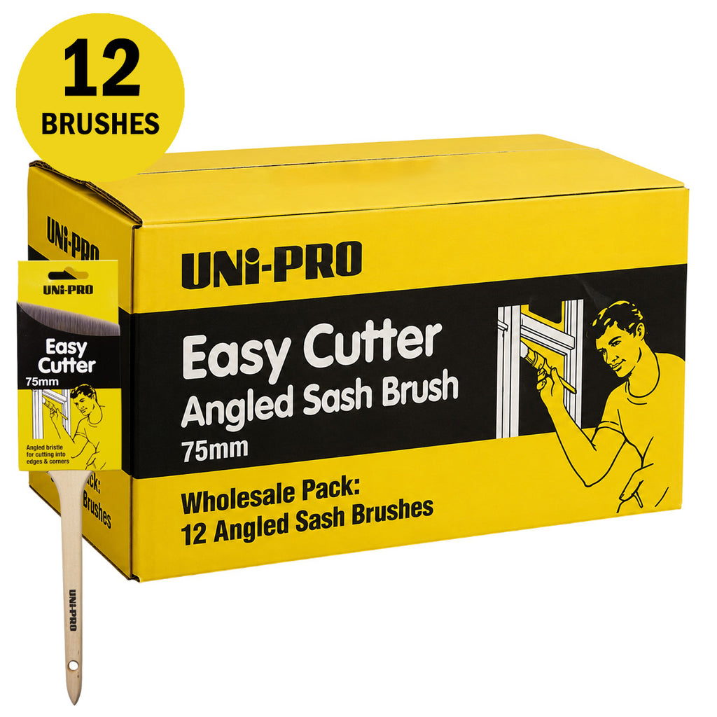 Uni-Pro Angled Sash Easy Cutter Brush Range - Box of 12