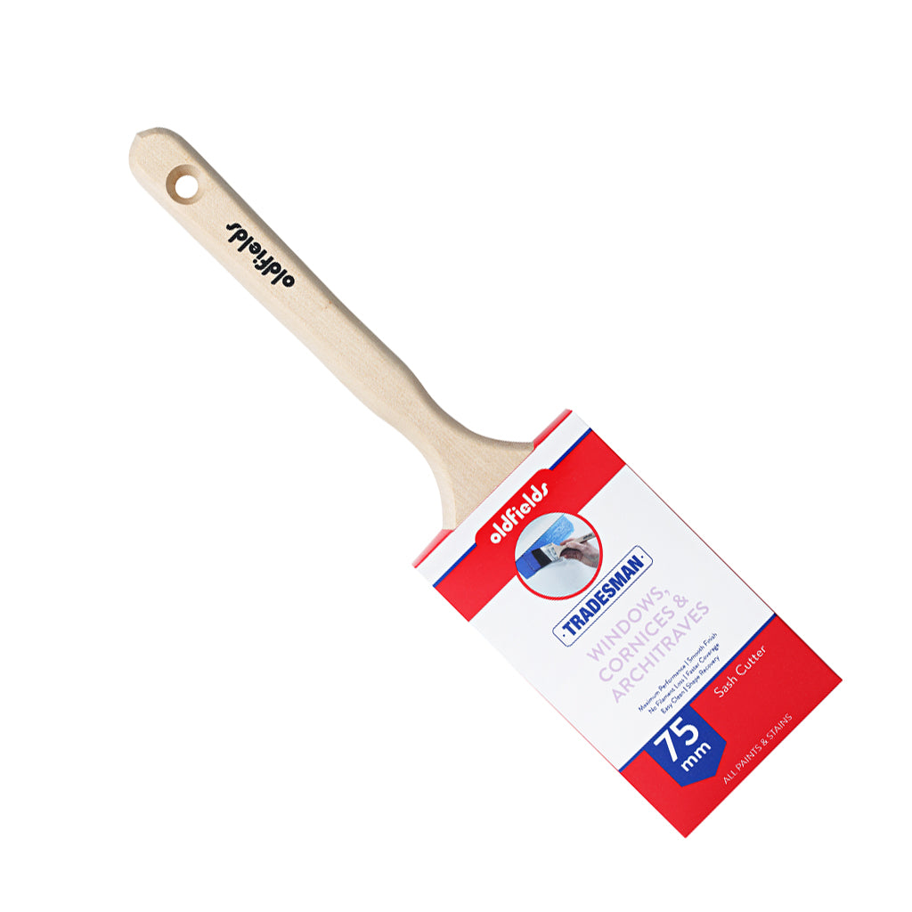 Oldfields Tradesman 75mm sash cutter paintbrush for windows, cornices and architraves