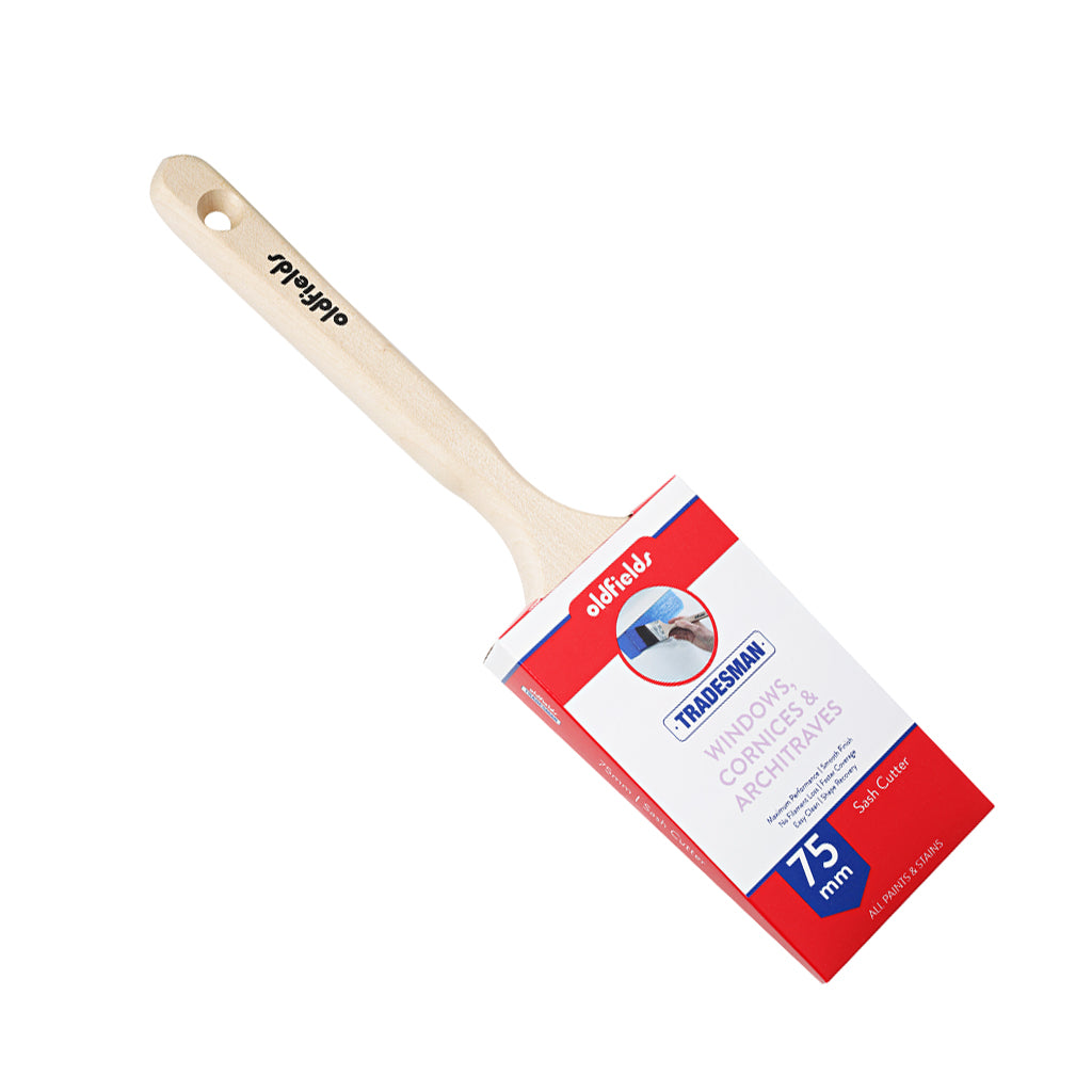 Oldfields Tradesman 75mm sash cutter paintbrush for windows, cornices and architraves