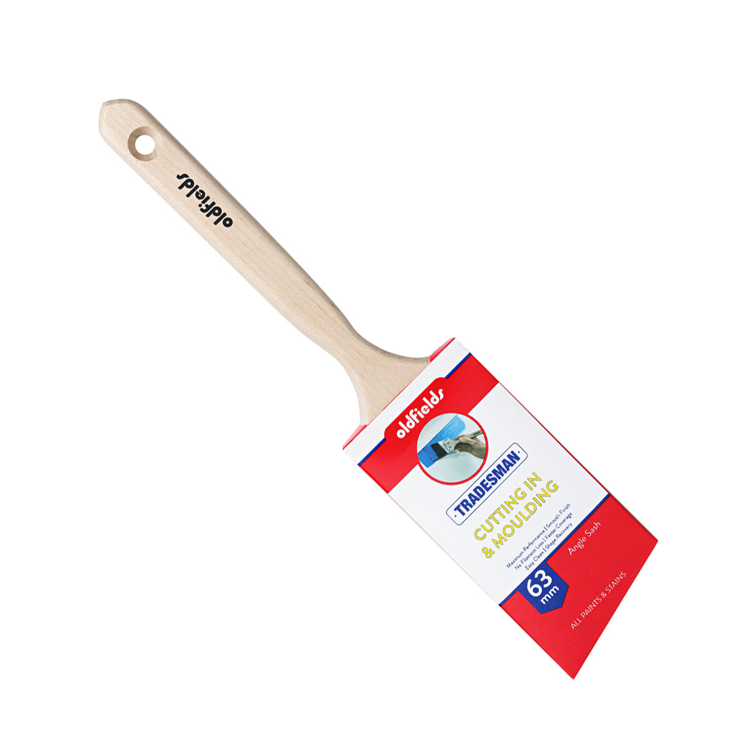 Oldfields Tradesman 63mm angled sash cutter paintbrush for precision cutting in