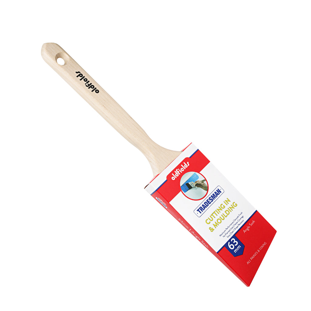 Oldfields Tradesman 63mm angled sash cutter paintbrush for precision cutting in