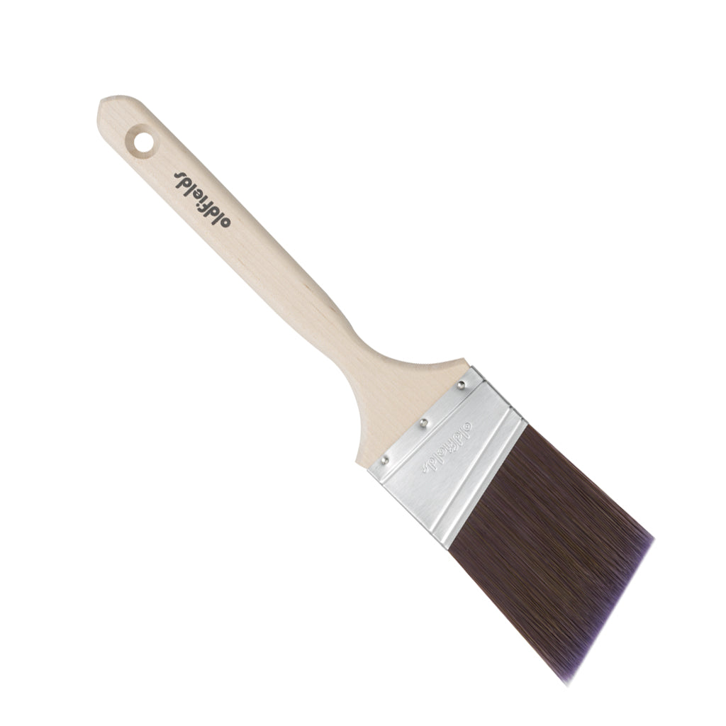 63mm Oldfields Tradesman angled brush with synthetic filaments and birch wood handle