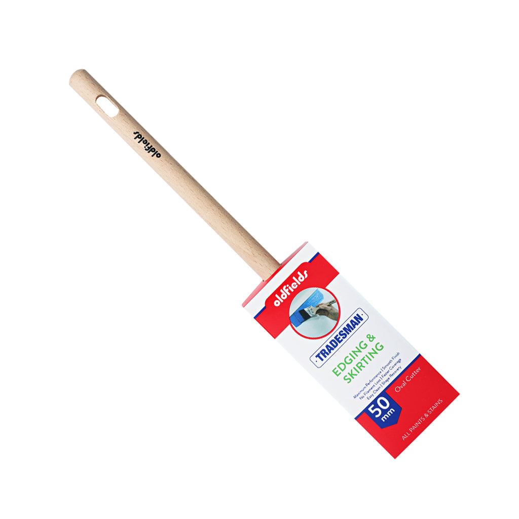 Oldfields Tradesman 50mm oval cutter paint brush, ideal for detailed edging and profiles