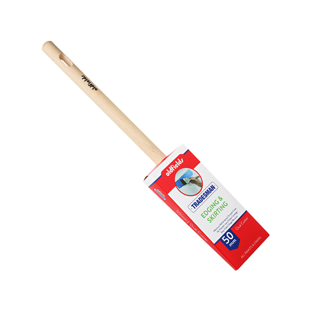 50mm Oldfields Tradesman oval brush featuring a rust-resistant stainless steel ferrule