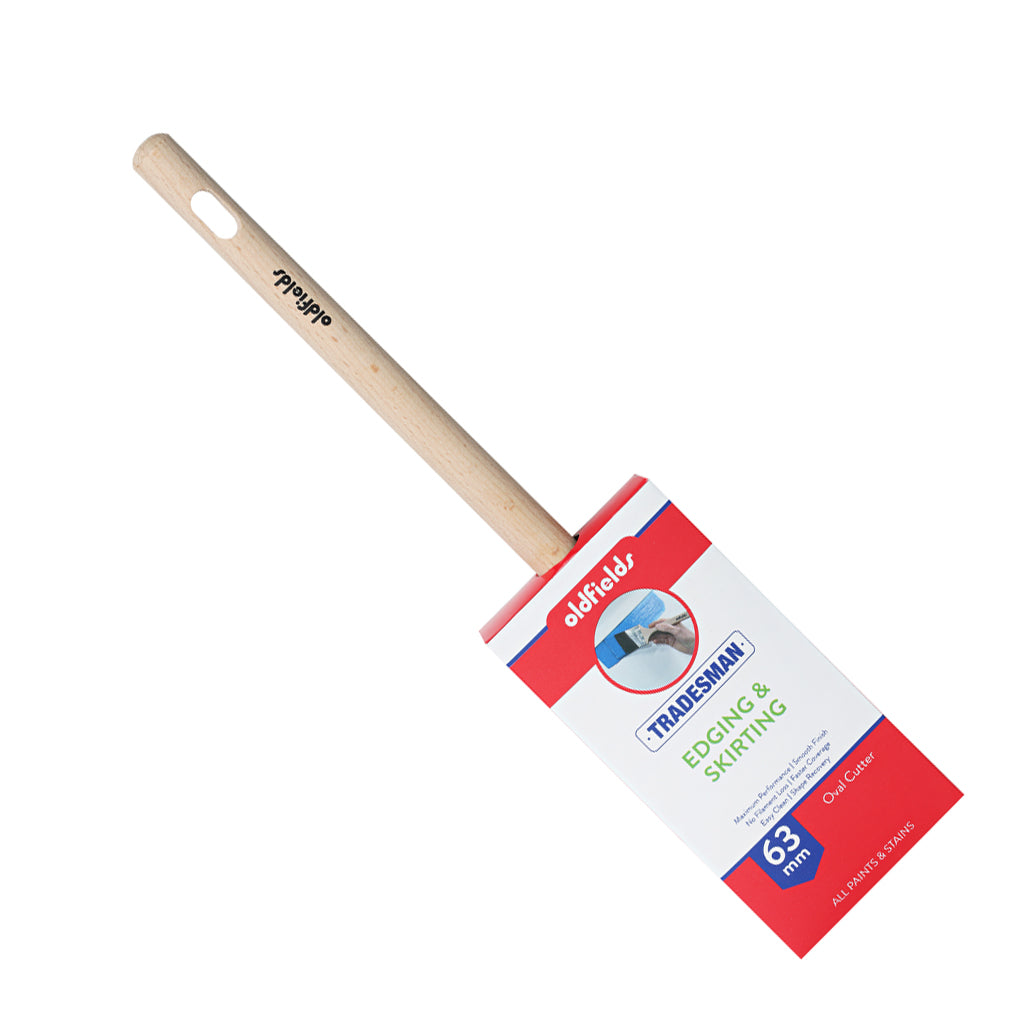 Oldfields Tradesman 63mm oval cutter paintbrush for skirting boards and precision edging