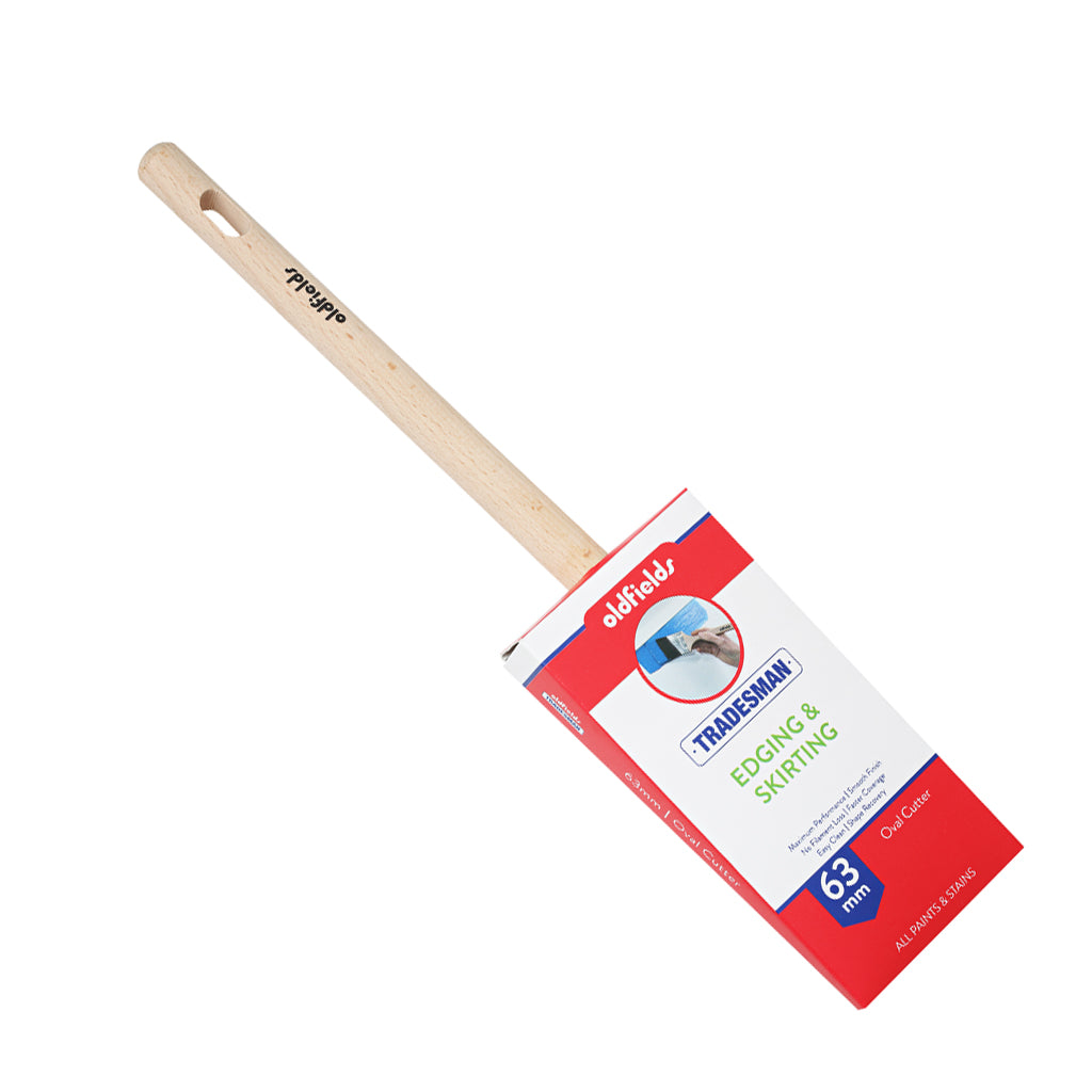 63mm Oldfields Tradesman oval brush, advanced synthetic filaments for high paint pickup